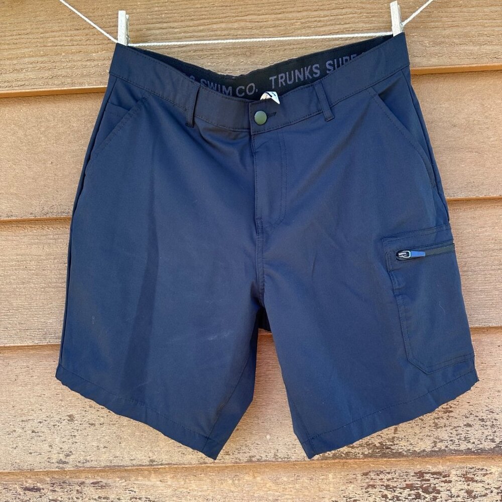 Trunks Surf & Swim Co. Mens Navy Swim Shorts Size 32 With Zipper Pocket